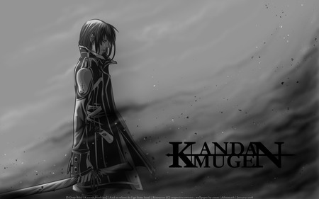 D-Gray Man - sword, black, d, dark, kandan, anime, muge, male, white, title, gray, weapon, man