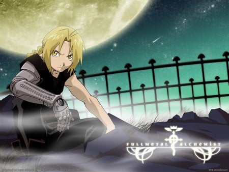 Edward - moon, anime, edward elric, cool, fullmetal alchemist