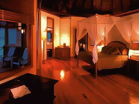 Where love blooms - window, curtains, table, bedroom, beachside, bed, porch, soft light, pillow, wooden floor, nice, balcony