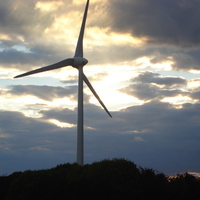 windturbine at sunset