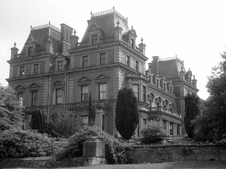 quite a spooky looking house - house, black, white, gothic