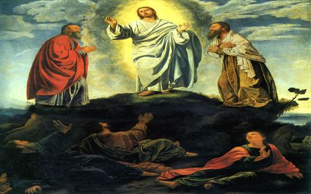 The illumination of Jesus Christ - christ, apostles, jesus, mountain, illumination