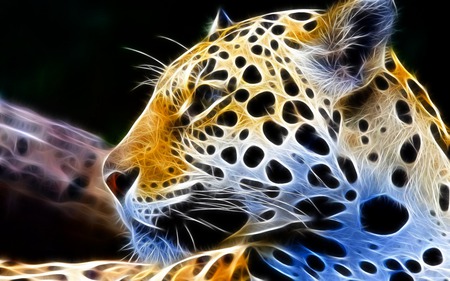 Fractal Leopard - leopard, animal, wild, fractal, cat