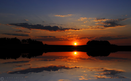 Reflection - nature, water, sky, sunset