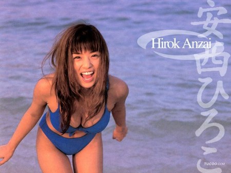 cute,actress,blue bikini,Hiroko Anzai - actress, cute, blue bikini, hiroko anzai