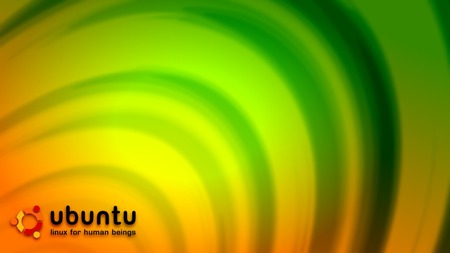 Green-orange Ubuntu - abstract, unix, ubuntu, linux