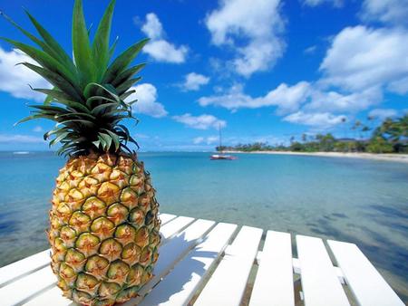 Pineapple - pineapple, water, nature, sky