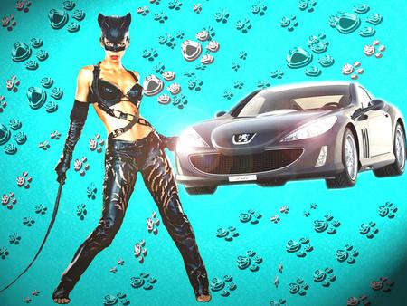 Catwoman - car, catwoman, abstract