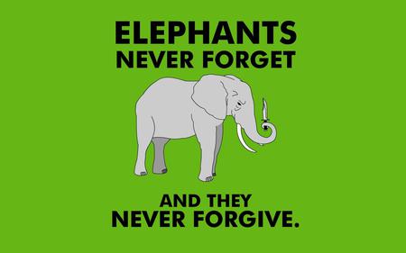 Never Forget Never Forgive - elephants, never, green, animals