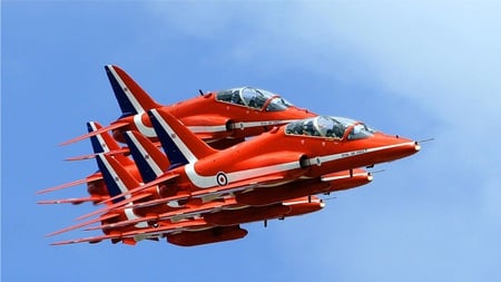 Red Arrows - jet, display, red, hawk, arrows