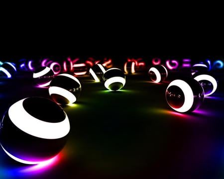 Luminous Balls - colourfal, luminous, balls