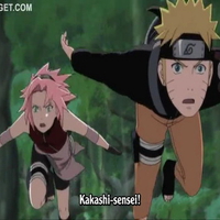 naruto and sakura chasing after kakashi