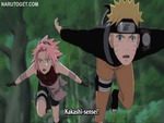 naruto and sakura chasing after kakashi