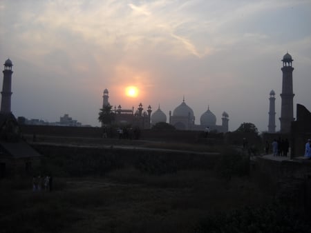 Badshahi Masjid Sun Set - wallpaper, beautiful