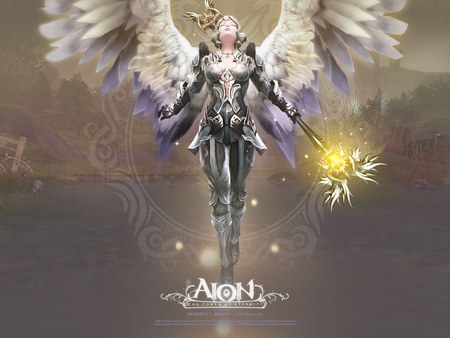 Aion the tower of eternity - angel, good, wings, evil, black, fantasy, other, mmorpg, cg, white, battle, 3d, demon