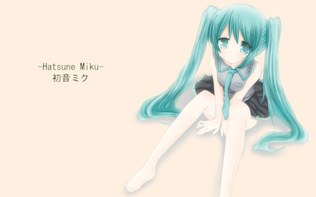 Hatsune Miku - anime, vocaloid, twintails, girl, hatsune miku, long hair, blue hair, cute, sexy, blue eyes