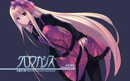 Sugina Miki - sugina miki, brown eyes, anime, girl, blonde hair, long hair, cute, sexy, ribbons