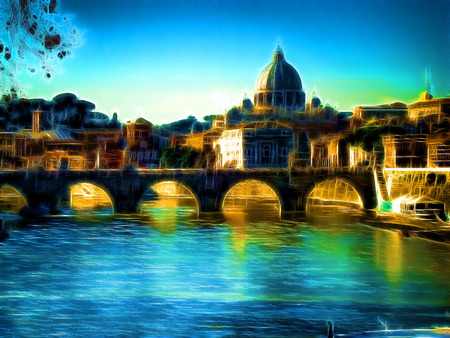 San Pietro - fractal, san pietro, bridge, italy