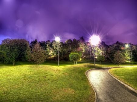 St Jurgen - night, park, st jurgen, lights