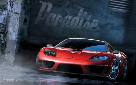 BURNOUT-PARADISE - burnout, game, videogame, racing, ps3, fast, car, red, paradise, race