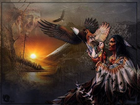 native eagel - eagle, spirit, native