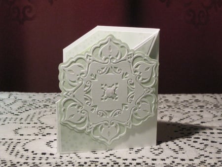 handmade cutting card. - abstract, glitter glue, handmade card, green carton