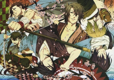 hakouki shinsengumi kitan - widescreen, shinpachi nagakura, toshizou hijikata, kai shimada, cool, souji okita, susumu yamazaki, heisuke toudou, keisuke sannan, kondou isami, males, saito hajime, yone kazuki, samurai, chizuru yukimura, sanosuke harada, chikage kazama, kashitarou itou, genzaburou inoue