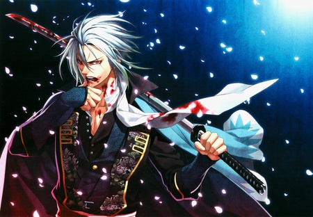 hakouki shinsengumi kitan - cool, katana, widescreen, souji okita, guy, samurai