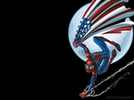 spiderman  - spiderman, flag