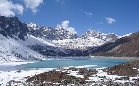 Tilicho Lake - sky, lake, blue, tilicho