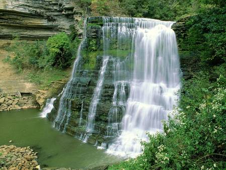 Burgess Falls State Natural Area, Sparta, Tennessee - nature, trees, waterfalls, waterfall, rocks