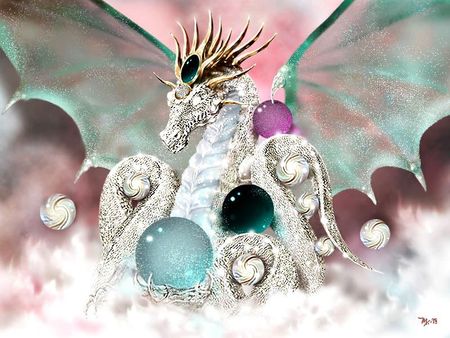 Crystal Dragon - art, abstract, dragons, dragon, fantasy