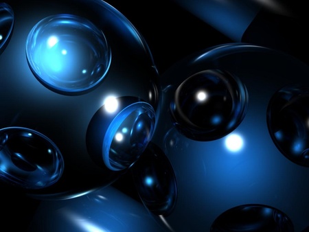 Blue Bubble Abstract - abstract, art, blue, 3d, bubbles, cg