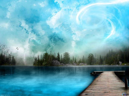 The Lake - lakes, art, abstract, water, fantasy