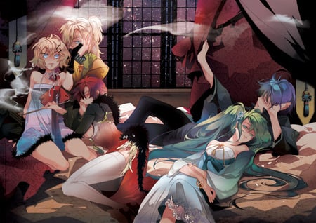 vocaloid - len, rin, vocaloid, anime, meiko, miku, kaito