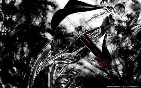 CLAYMORE - nice, clare, pencil arts, lady, girl, knight, black, blade, widescreen, dark, monochrome, cool, sword