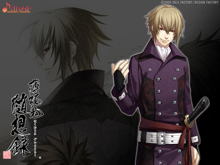 Chikage Kazama - hakuouki shinsengumi kitan, noble, guy, mantle, coat, uniform, samurai