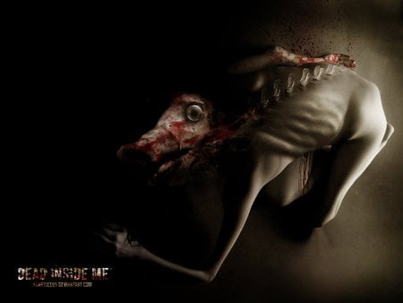 Dead Inside Me - bloody, creature, blood, horror, creepy, beast, scary