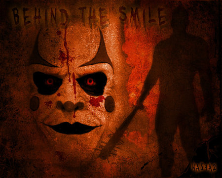 Behind the Smile - killer, horror, weapon, evil, demon, satan, scary