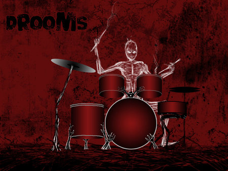 Drooms - monster, creature, musician, music, hell, drums, creepy, beast