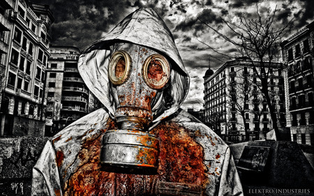 The End is Here - abstract, war, death, evil, scary, cg, destruction, mask, 3d