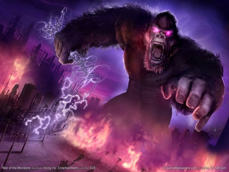 War of the Monsters - monster, creature, game, destruction, beast, gorilla, video game