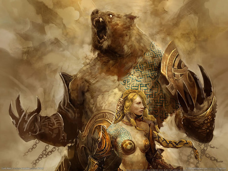 the Mark of the beast, Guild wars - women, guild, beast, mark bear, wars