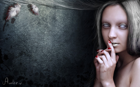 Dying Angel - woman, scary, angel, creepy, girl, eyes, goth, blood, gothic, creature, horror