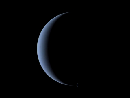 Neptune and Triton AMAZING QUALITY - moon, neptune, amazing, planet, gas giant, space, quality, galaxy, triton