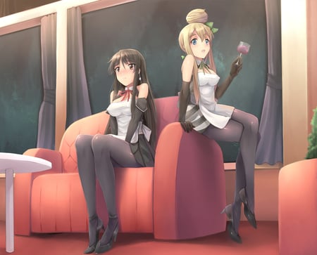 K-ON Mio and Tsumugi - tsumugi, k-on, music, anime, cute, mio