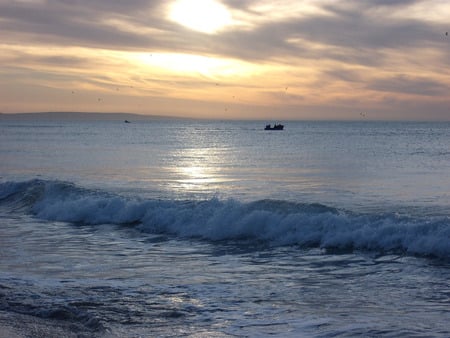 A Perfect Day at the Beach (08) - sunset, beach, boat