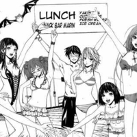 Rosario Vampire group in bathing suits