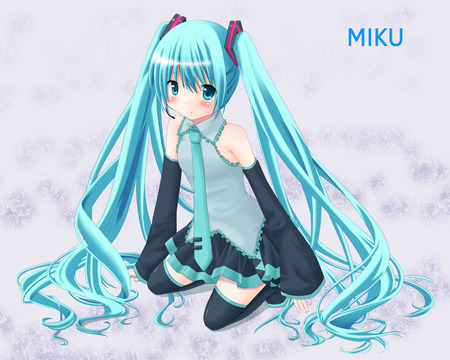 Hatsune Miku - hatsune miku, sexy, girl, twintails, blue eyes, long hair, blue hair, vocaloid, anime, blush, cute