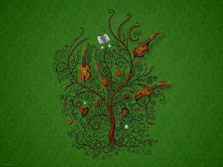 Music Tree - creative, tree, music